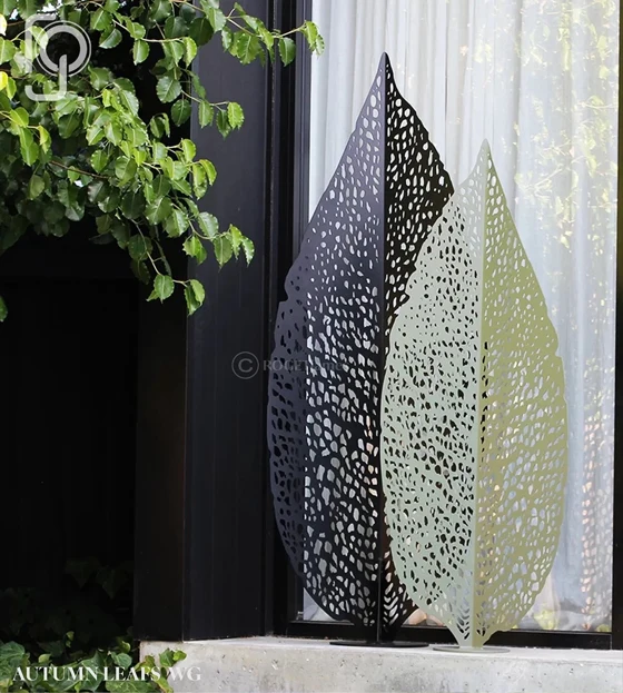 AUTUMN LEAF — laser cut metal garden sculpture, Leaf Sculptures range, by ROGETjames