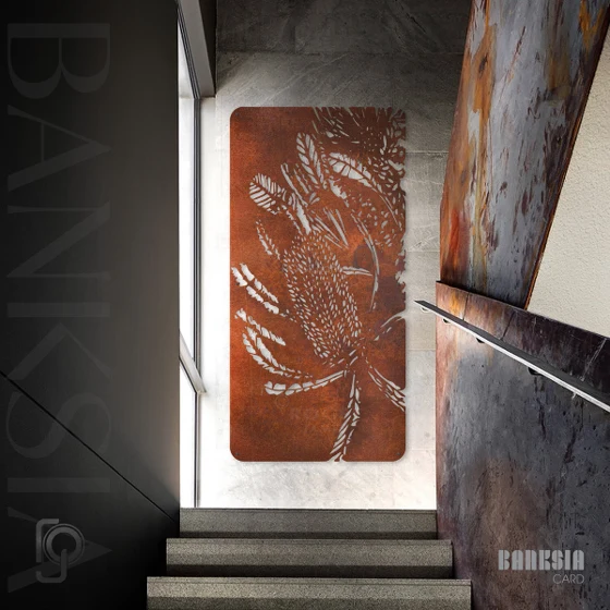 BANKSIA Card — laser cut metal wall art, Australian Natives range, by ROGETjames