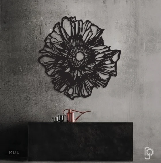 RUE — laser cut metal wall art, Flowers & Blooms range, by ROGETjames